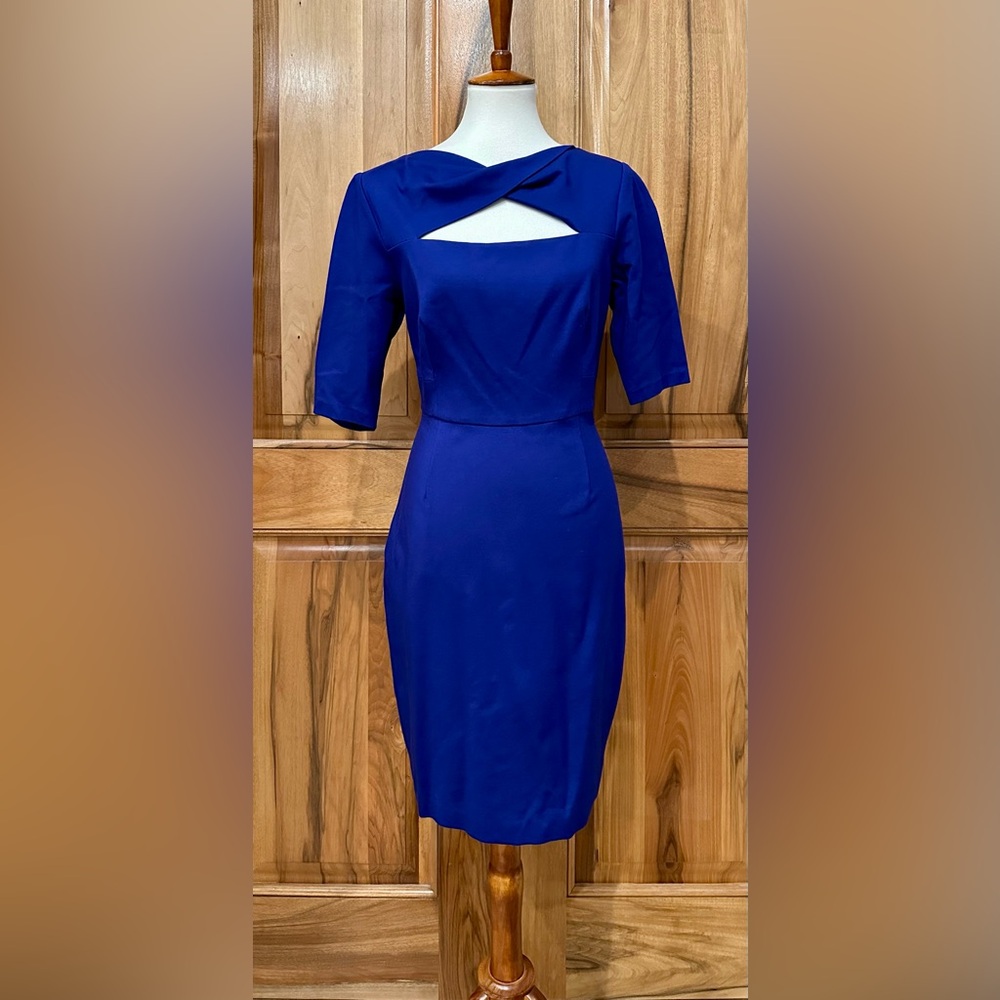 Trina Turk - Cobalt Blue Body-Con Dress, Cut-Out Neckline - EUC - 10